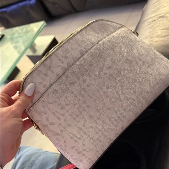 Michael Kors Pink and Cream Stripe Crossbody Bag - Picture 3 of 3